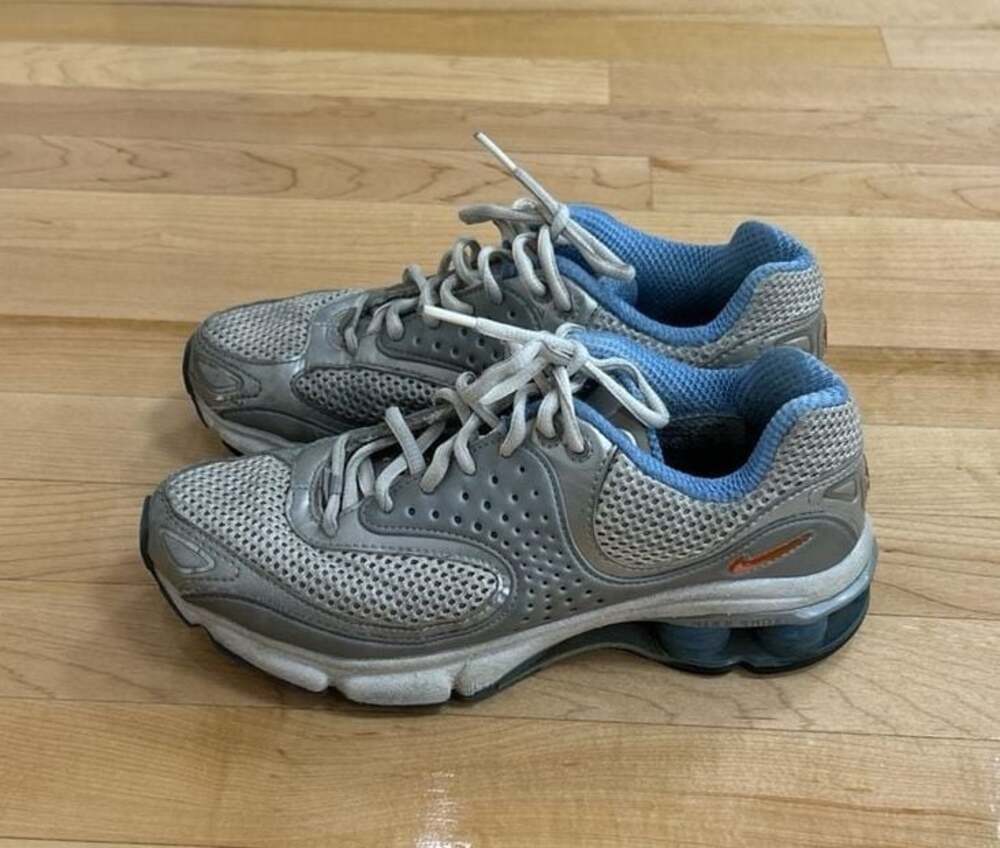 Y2K Nike Shox Turbo Metallic Silver Blue Orange Women's Size 7